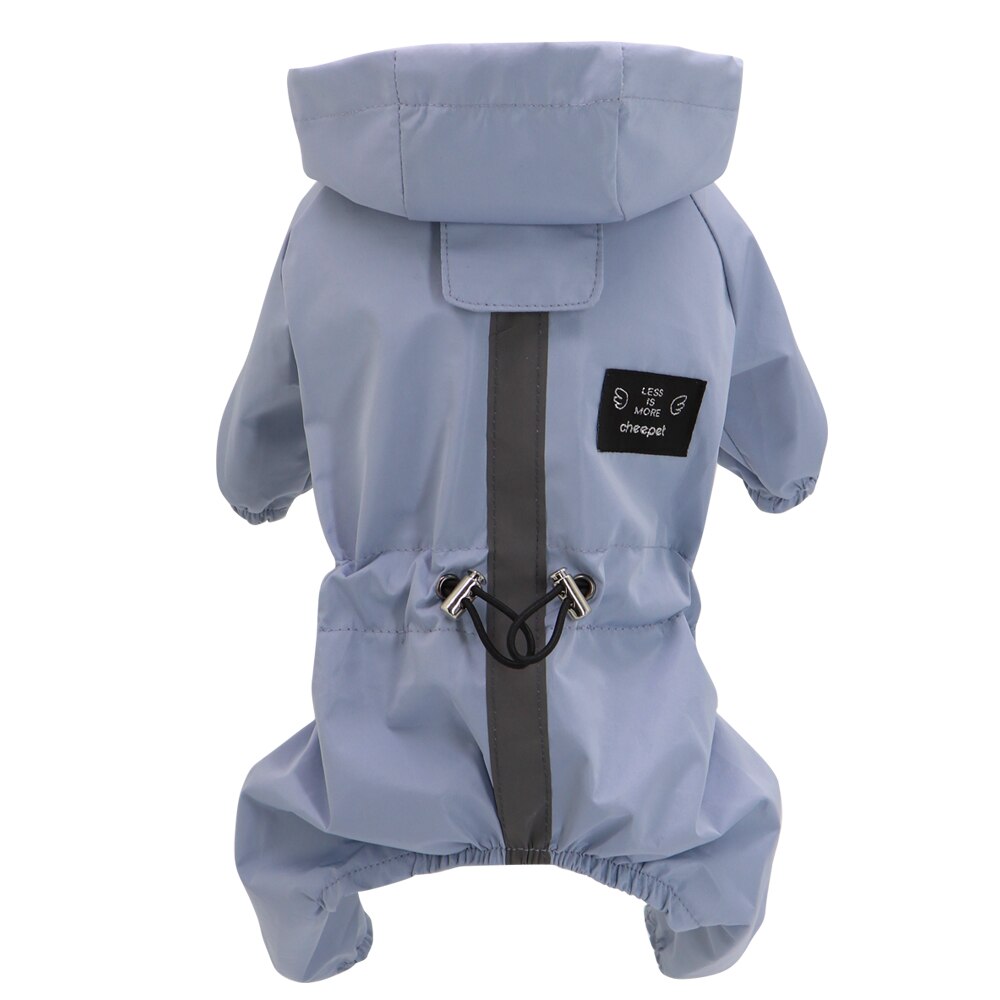 Reflective Dog Raincoat Waterproof Dog Rain Jacket Coat Clothes Small Medium Dogs Hoodies Jumpsuit Raincoats dog costume: Blue / XL