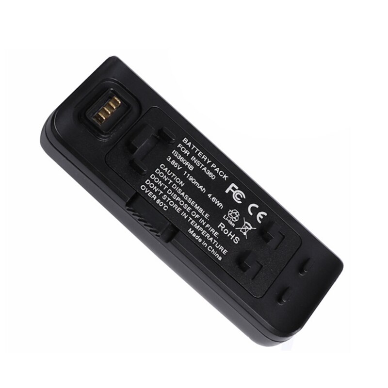 1/2/3 pces 1190mah insta 360 r base de bateria de lítio + micro/tipo-c porto carregador duplo para insta360 um r 4k/1-Polegada/360 acessórios