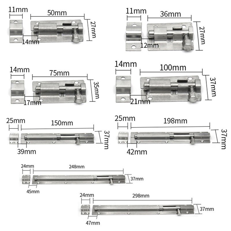 Door Security Slide Lock Stainless Steel Barrel Bolt to Keep You Safe and Private
