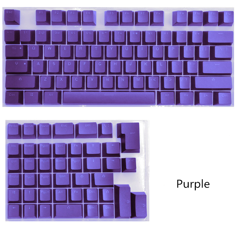 118 PBT Keycaps Set For 61 64 68 71 82 84 Layout Mini Mechanical Keyboard Key Cap RGB Letter Green Purple White Black Universal: Purple