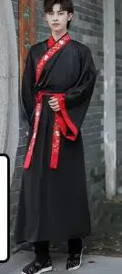 Robe Hanfu de style chinois, martilles d'arts de broderie, olympiques de cosplay de danse, kimono noir blanc rouge, prairie: M / WHITE