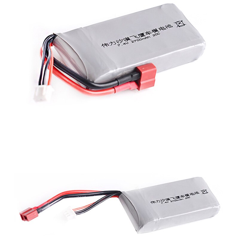 Rc Lipo Batterij 2S 7.4V 2700Mah 20C Max 40C Voor Wltoys 12428 Feiyue 03 Q39 Upgrade Onderdelen
