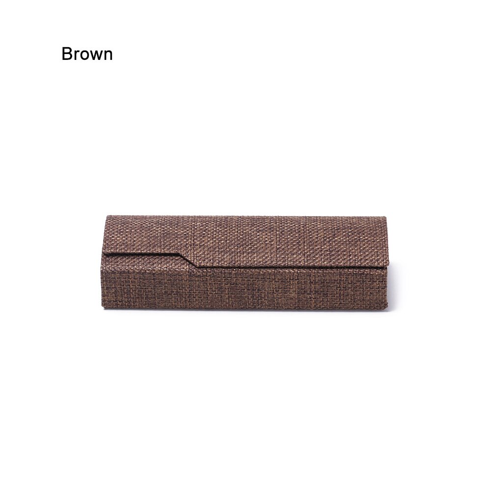 Retro Oval Glasses Box Sunglasses Linen Folding Eyewear Case Optical Handmade Storage case for glasses: brown