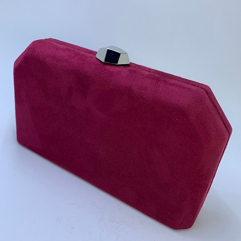 Nuphia Suede Evening Clutch Bags and Party Bags for Womens: Dark wine red