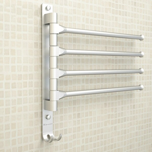 Europese stijl badkamer verwijderbare handdoekenrek ruimte aluminium wandcloset handdoek houder 4/3/2/arm badkamer handdoek haak: 4 arms