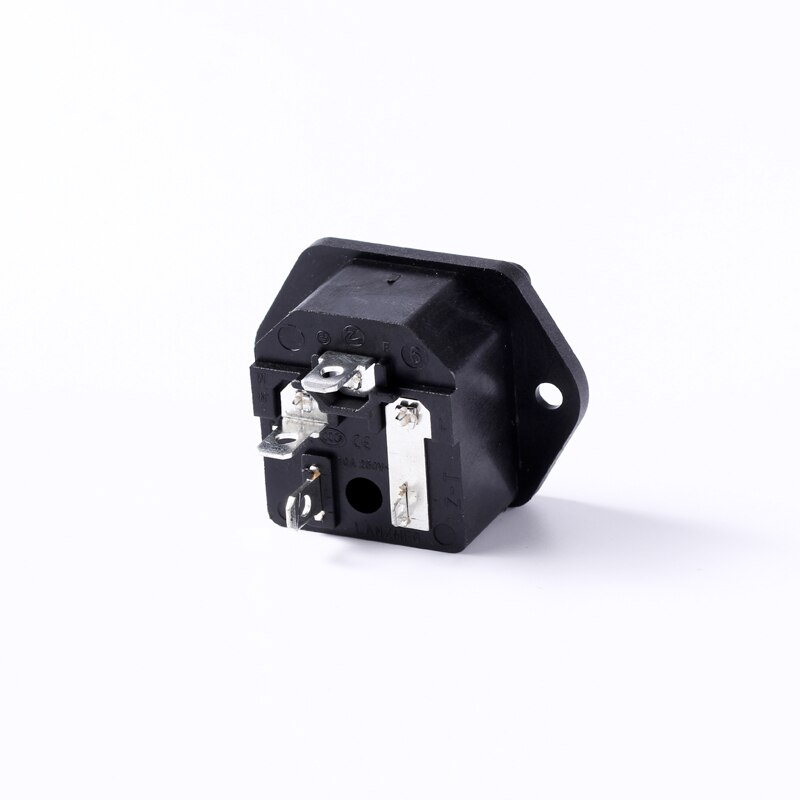 Lz -14-f1-4p iec innløp  c14 med sikringsholder 10a 250v cooper belagt med skrue