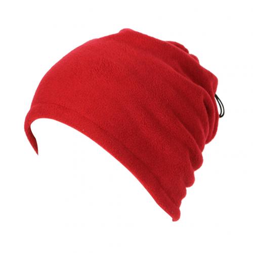 3 in 1 mænd kvinder unisex polar fleece hat hals varmere ansigtsmaske kasket varm vinter motorhjelm tørklæde beanie balaclava 8 farve: Rødvin