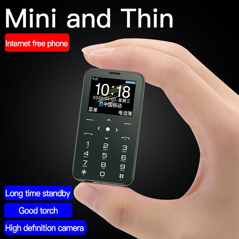 SOYES S7 Mini Card Cellphone 400mAh Ultra-thin Small Cellphone Mini Card Portable Student Mobile Phone Backup Phones