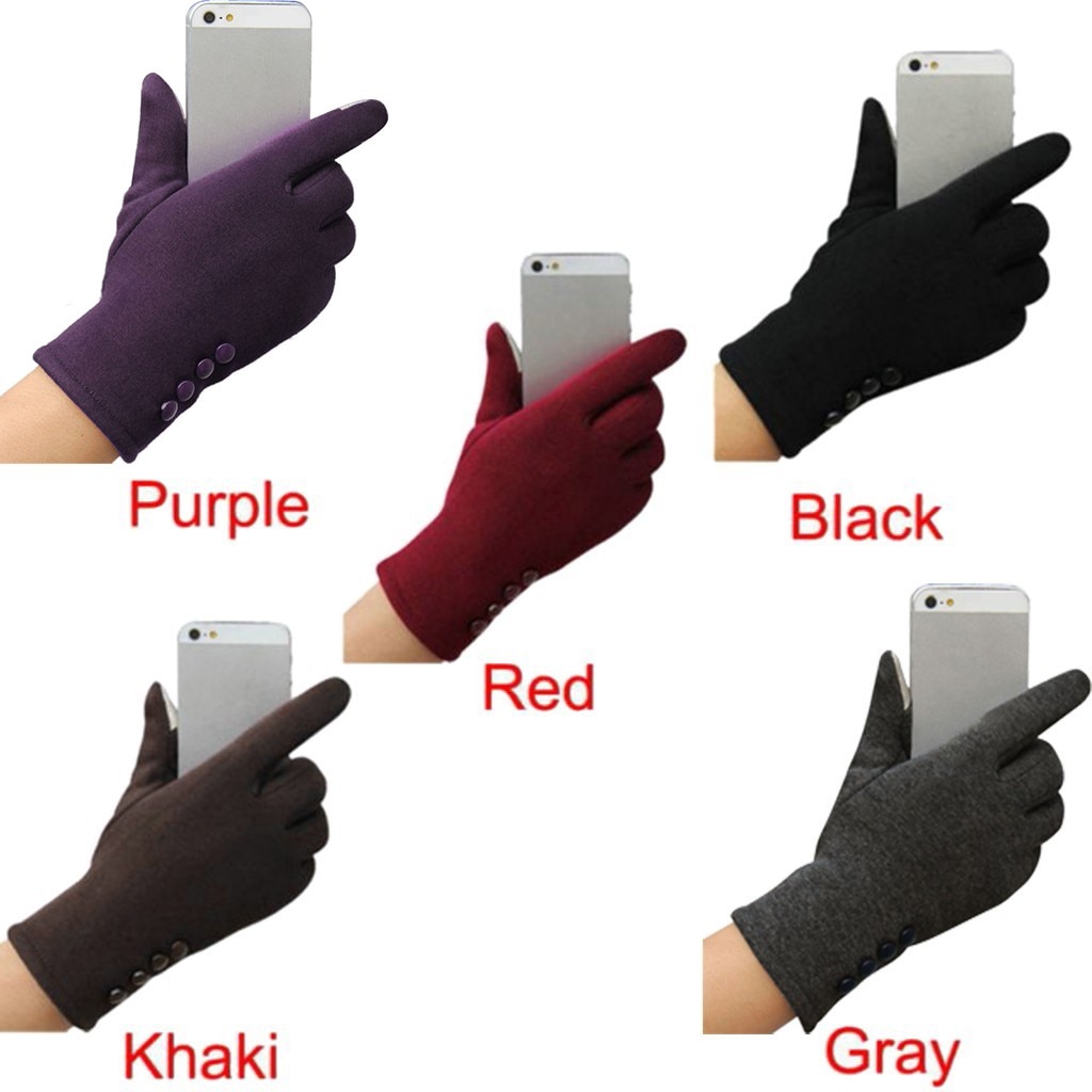 Women's Cashmere wool Gloves Winter Warm thick touch screen gloves Solid Mittens Outdoor Sport Warm Gloves