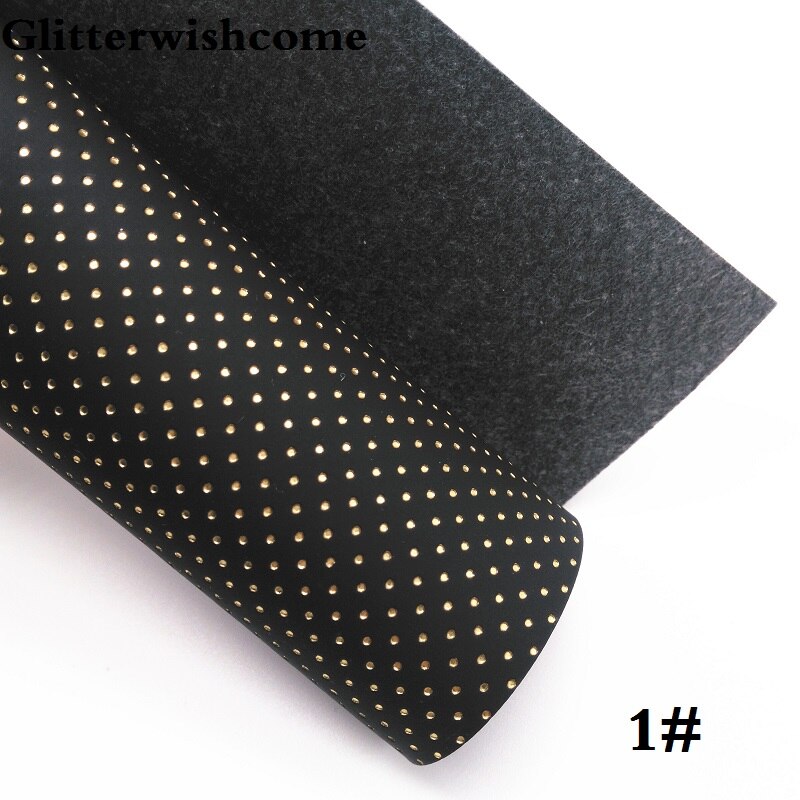 Glitterwishcome 21X29CM A4 tamaño de cuero sintético puntos en alto relieve Tela de cuero de vinilo para arcos GM063A: 1