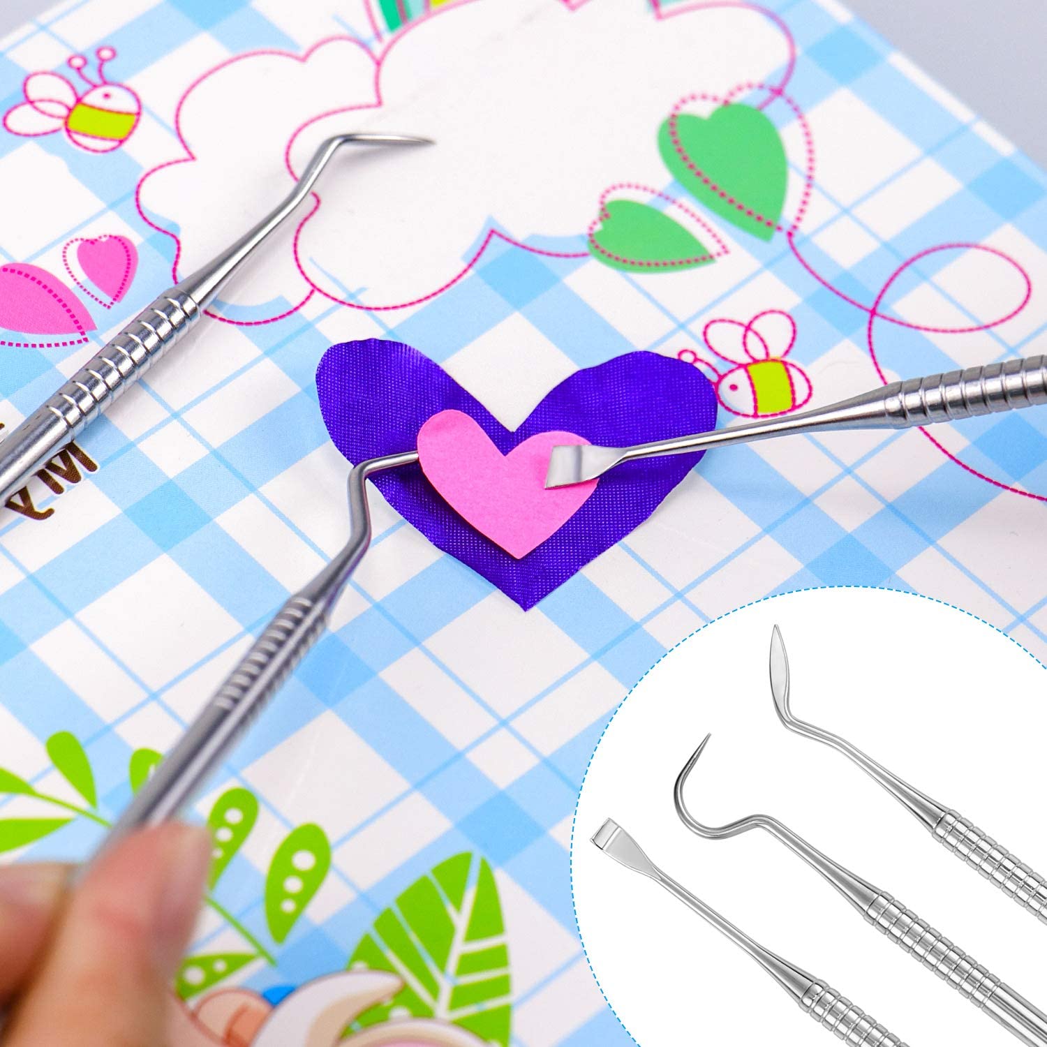 11 Pieces Craft Vinyl Weeding Tools Set Basic Vinyl Tool Kit for Weeding Vinyl Silhouettes Cameos Lettering