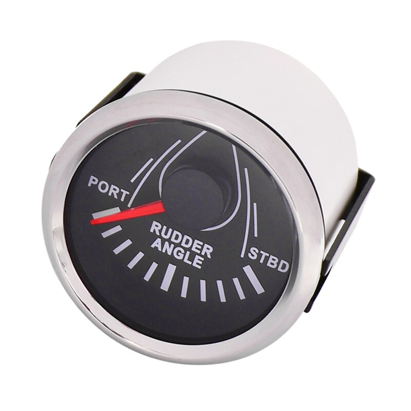 52 mm Black Boat Rudder Angle Indicator Gauge and Sender for Yacht Marine Autopilot Rudder Position Indicator with Red Backlight