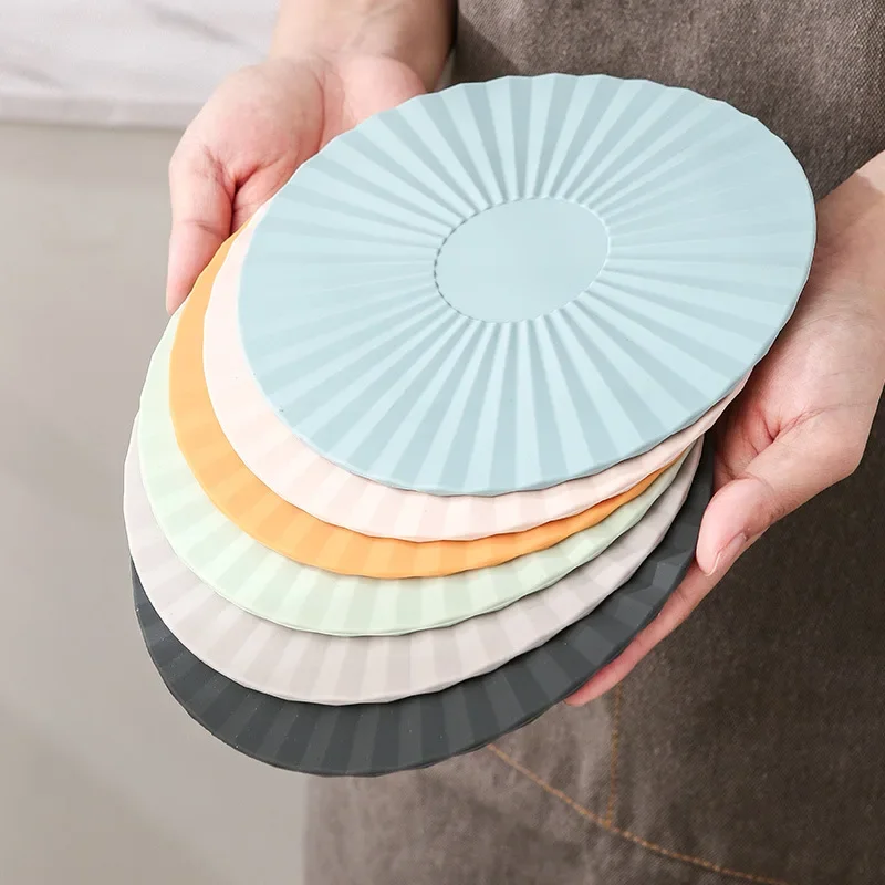 Posavasos redondos de silicona resistentes al calor, posavasos antideslizantes, mantel individual para mesa, almohadilla de protección para té, accesorios de utensilios de cocina
