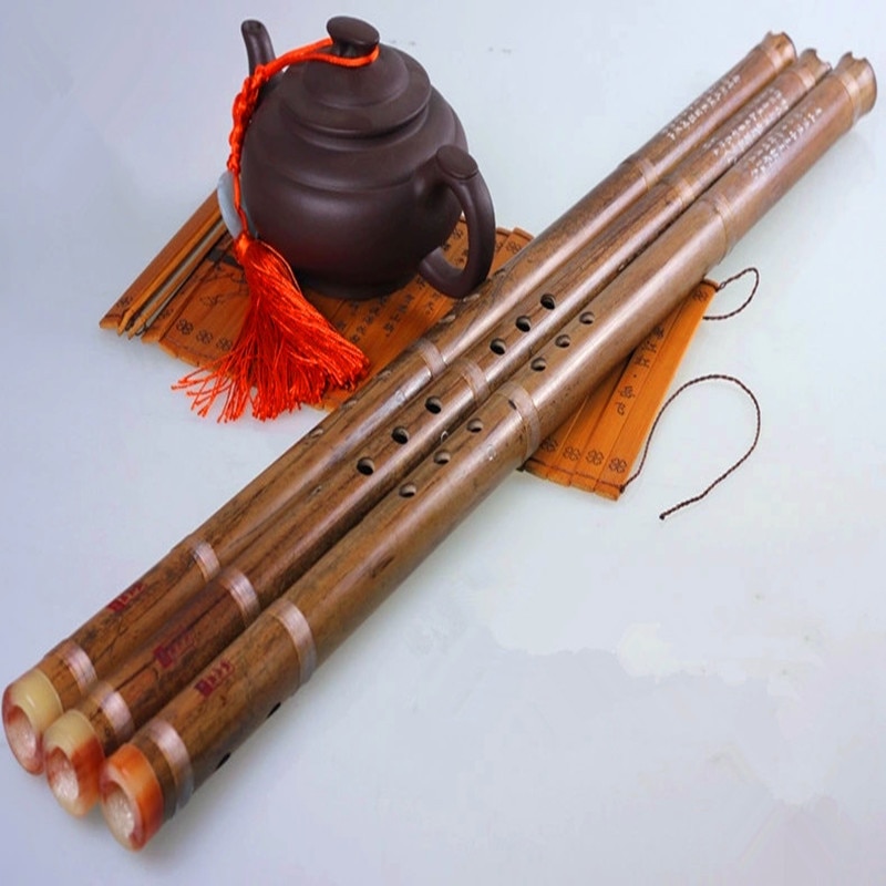 Flauta XIAO de 8 agujeros, instrumento musical chino, Vertical, corto, hecho a mano, 55cm