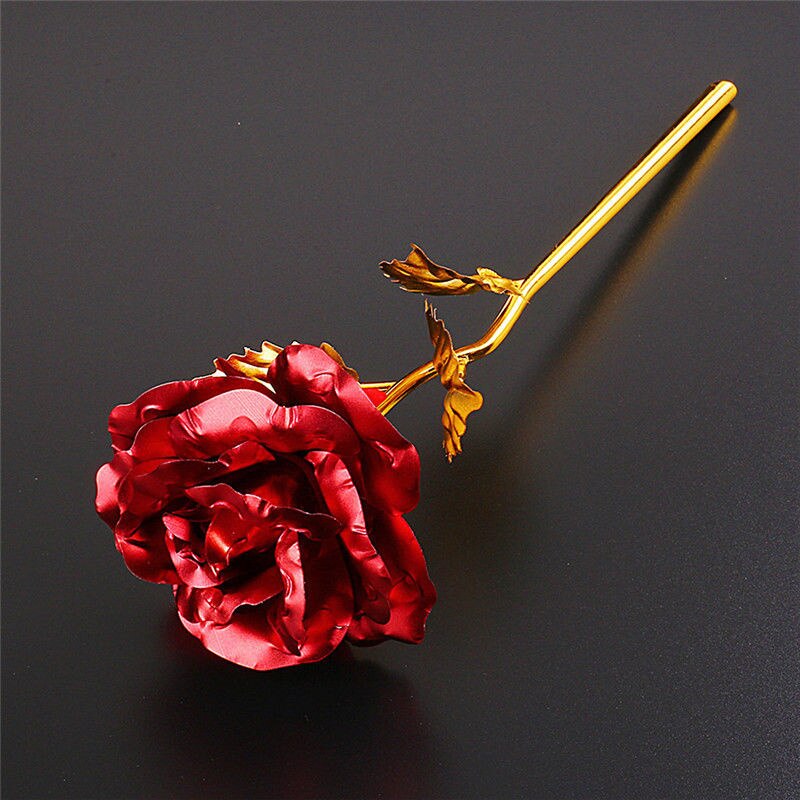 24k guld rose blomst valentinsdag festlig fest bryllup fødselsdag multi-farve belagt romantisk elsker kæreste: Rød
