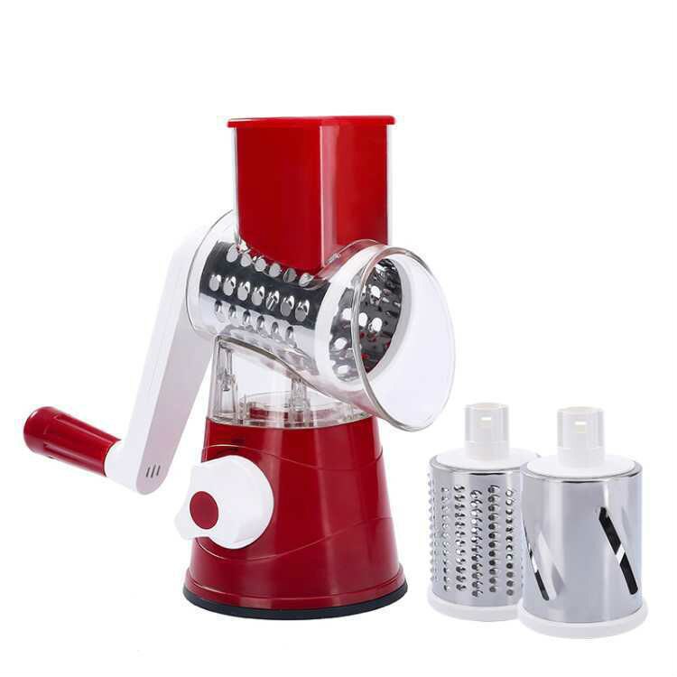 Gemak Multifunctionele Handleiding Plantaardige Spiral Slicer Chopper Slicer Kaasrasp Slimme Groentesnijder Keuken Gereedschap: Rood