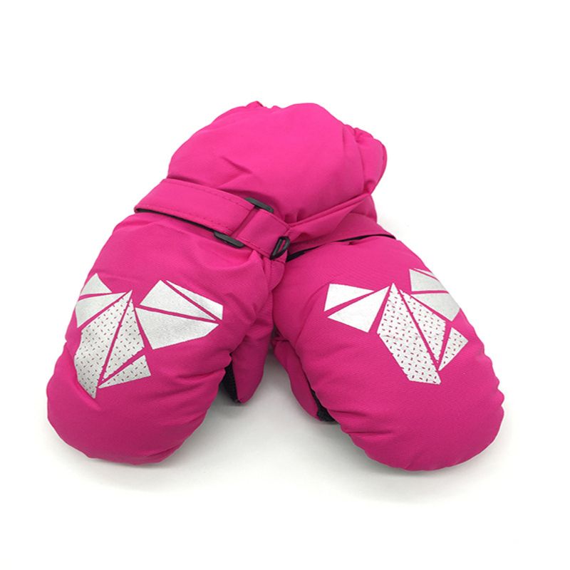 Kinderen Winter Warme Handschoenen Jongens Meisjes Geometrische Print Dikke Winddicht Wanten