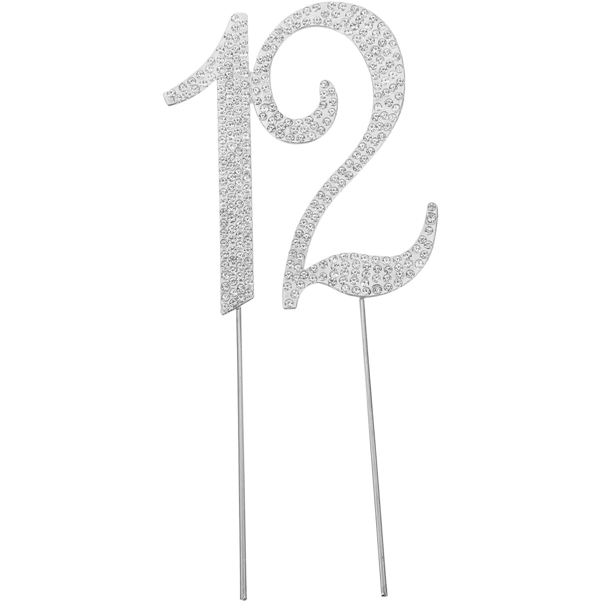 60 Sparkly Rhinestone Decoration Cake Topper - Premium Silver Metal - 60th Birthday or Anniversary Party Makes a Great Centerpie: DARK GRAY