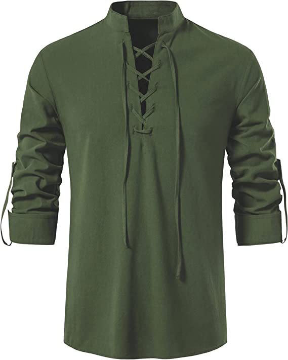 Men's Casual Blouse Cotton Linen Shirt Tops Long Sleeve Tee Shirt Spring Autumn Slanted Placket Vintage Yoga Shirts
