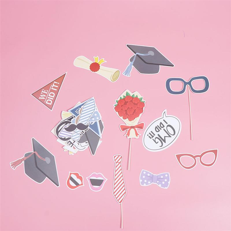 31pcs Graduation Handheld Photo Props Set Party Paper Picture Selfie Frame Fun Photo Booth Props Graduation Party Supplies