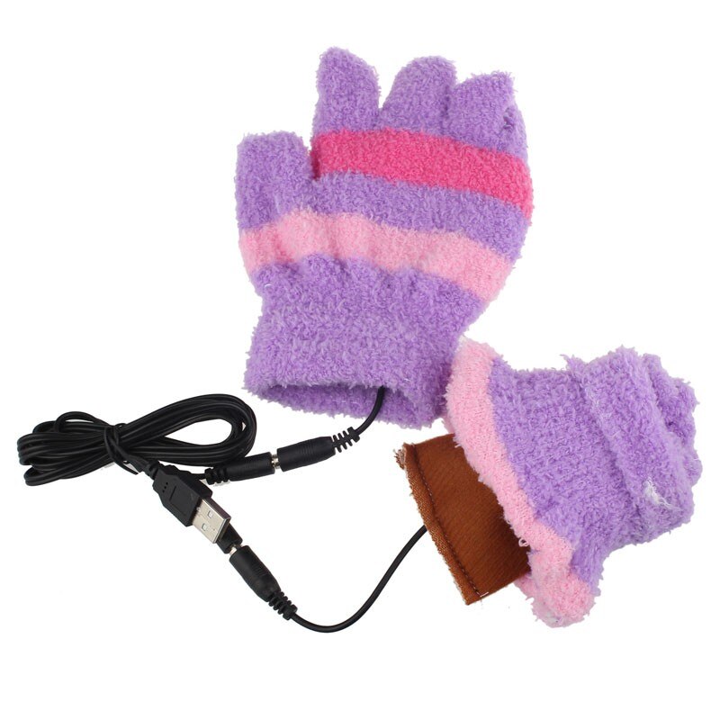 1 par usb handsker opvarmning vinter varme handsker opvarmet fingerfri varmere vante til kvinder skihandsker  s10 se12