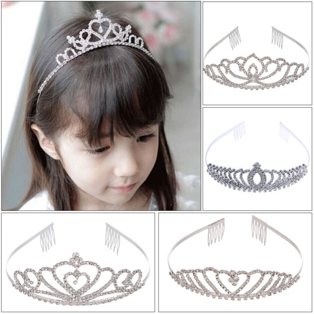 Girls Crystal Tiara Hairband Kids Girls Bridal Princess Prom Crown Party baby accessories Princess Prom Crown Headbands
