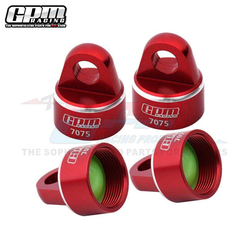 Cubierta de amortiguador GPM TRAXXAS 1/8 4WD SLEDGE aleación de aluminio 7075 (juego completo): Rojo