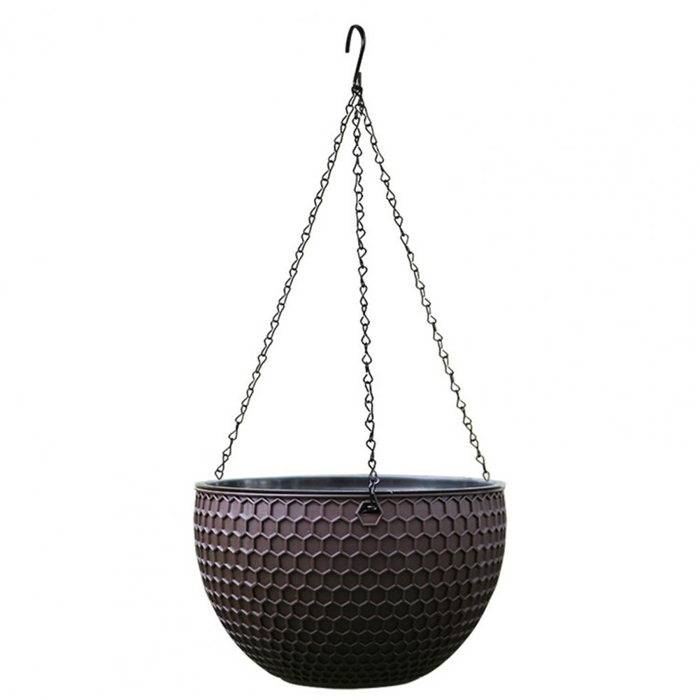Beau pot de fleur extérieur en résine étanche, panier de plantes, auto-absorption d'eau, 3 Tan: BLEU CIEL
