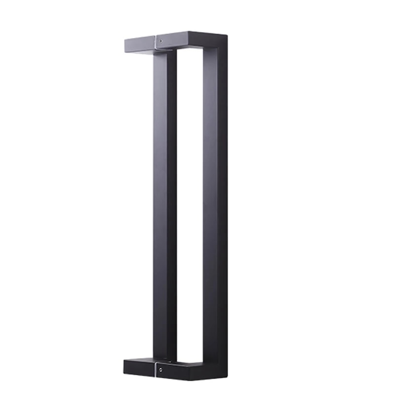 Stainless steel thickened black square tube double curved glass door handle bathroom handle with frame without frame