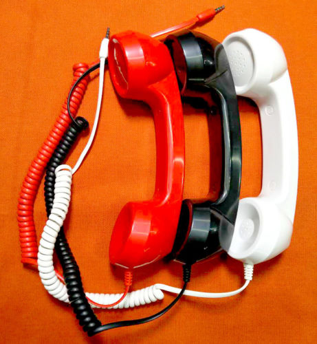 til mobil 3.5mm mikrofon retro telefon mobiltelefon håndsett mottaker strålingssikker
