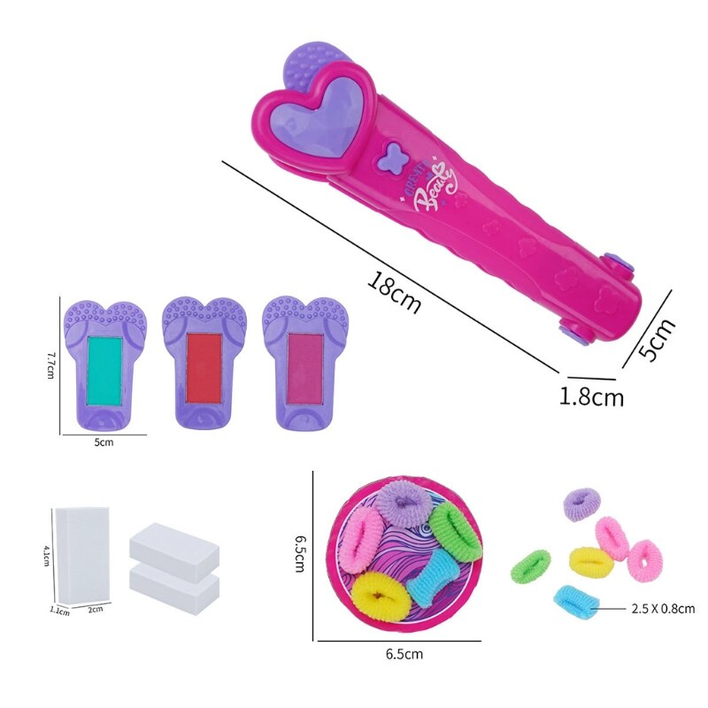 Children Girl Hair Dye Stick Brush Make Up Beauty Cosmetic Pretend Play Toy for Toddlers Kids Teenagers 3-12 Years Old