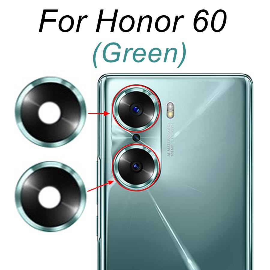 Tylna osłona obiektywu szklana pokrywa dla Huawei Honor 50 Lite Honor 60 Pro SE główna kamera szklana części zamienne z naklejką samoprzylepną