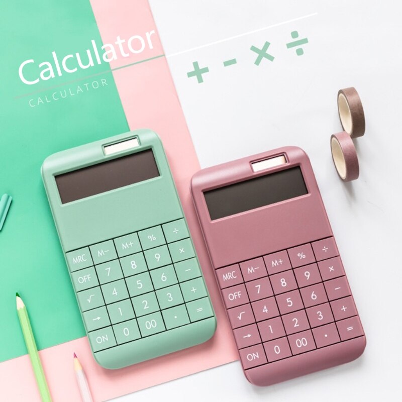 Calculadora de escritorio portátil de dígitos, herramienta de contabilidad de negocios con batería integrada de 210mAh y Solar para oficina de reuniones escolares