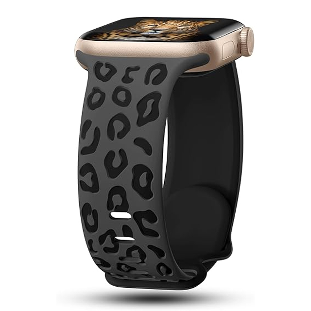 Engraved Strap For Apple Watch Band 45mm 44mm 46mm 42mm 41mm 40mm 49mm Silicone Correa Bracelet Series 8 9 10 7 SE 6 5 4 Ultra 2: Black Green / 22mm