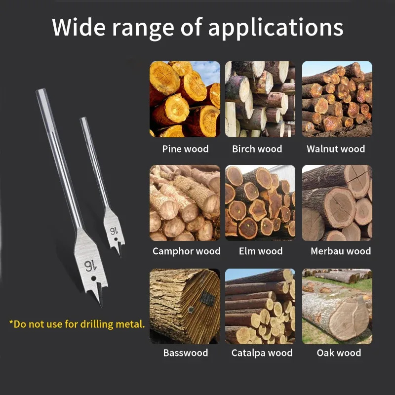Woodworking Three-point Bit Flat Drill Bits Set Dr... – Grandado