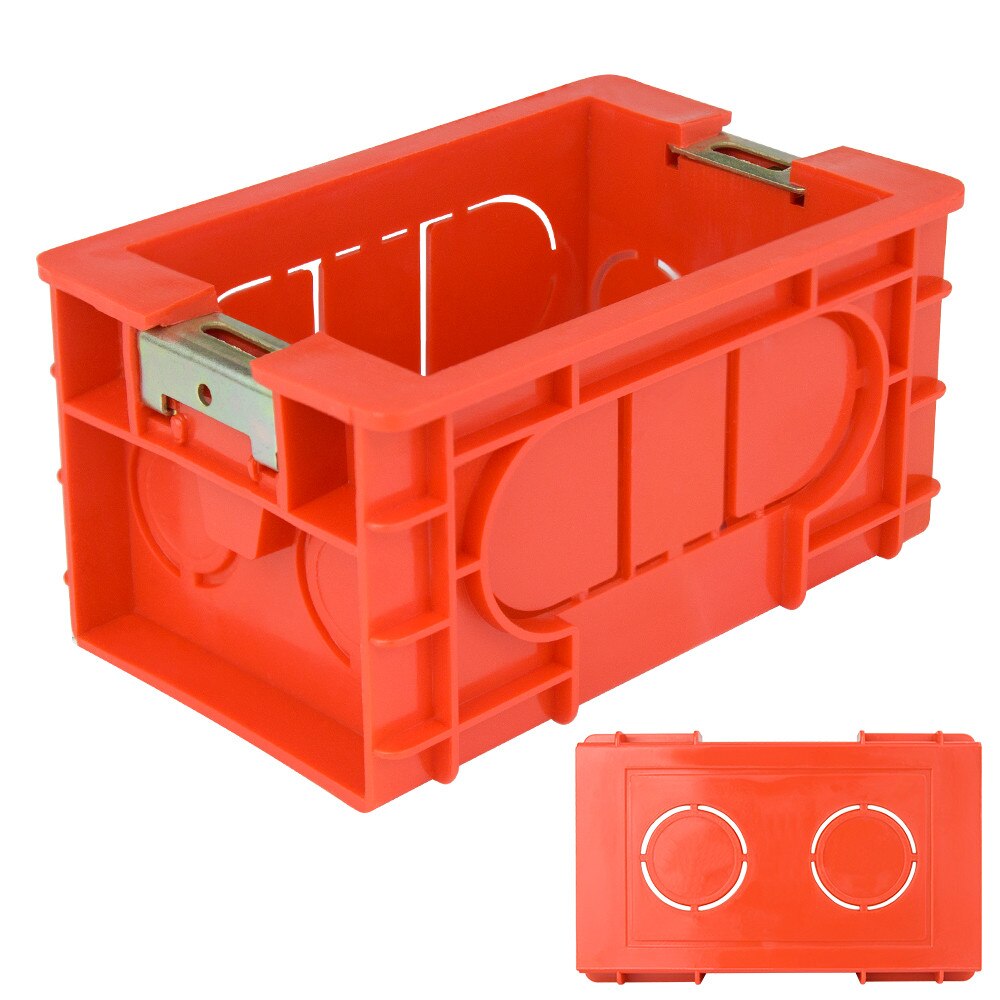 US Standard Wall Mounting Box 99mm*64mm Internal Mounting Box Red Cassette for 118mm*72mm Standard Wall Switch Socket