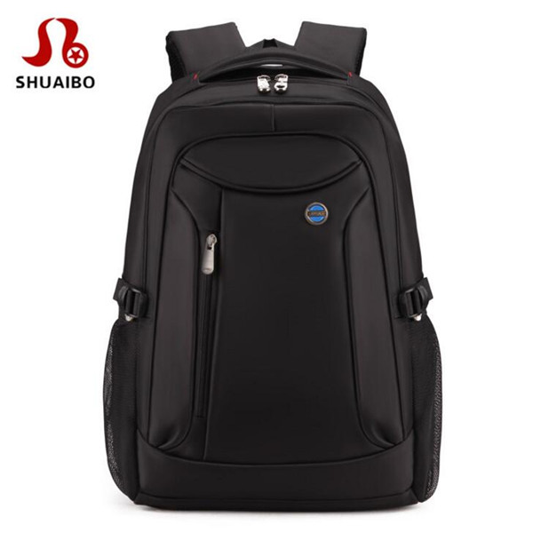 SHUAIBO Mochila de gran capacidad de para hombres Mochila de viaje impermeable bolso multifuncional mochilas para ordenador portátil masculino Mochila 16 pulgadas: black