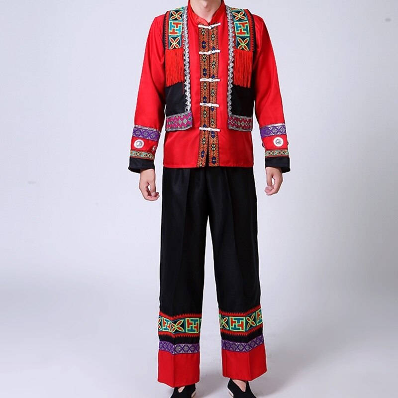 Hmong men clothes national Chinese folk dance thnic modern hmong clothes dance costumes classical hmong clothes FF1974