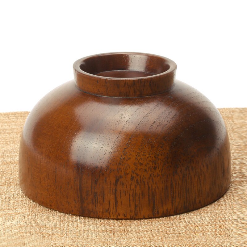 Cuenco de madera de estilo japonés, Bol para sopa, ensalada, arroz, fideos, cuencos de fruta Natural, cuencos para helado, vajilla de madera sólida, utensilio de cocina