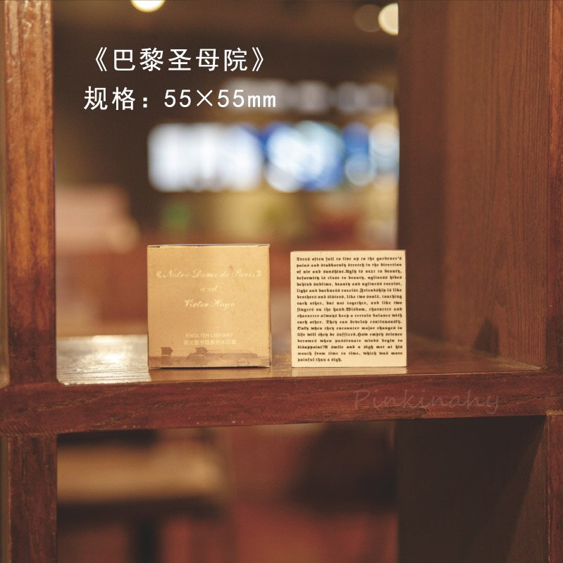 Retro English Library series decoration stamp wooden Round rubber stamps for scrapbooking stationery DIY craft standard seal