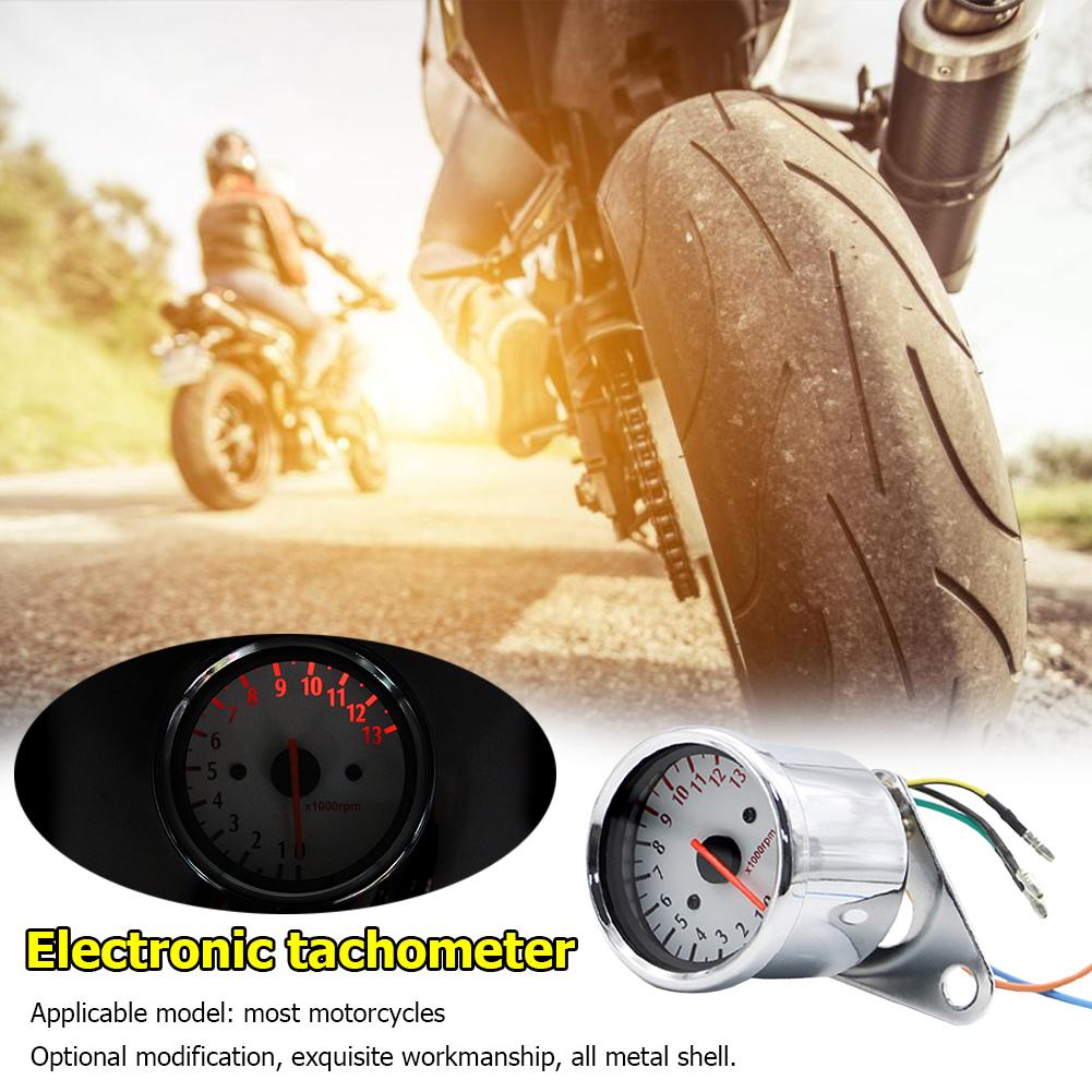 Motorrad Tachometer Geschickte Herstellung retro Motorrad Tachometer 0-13000 Tach RPM Messgerät Umdrehung Zähler Universal- DC