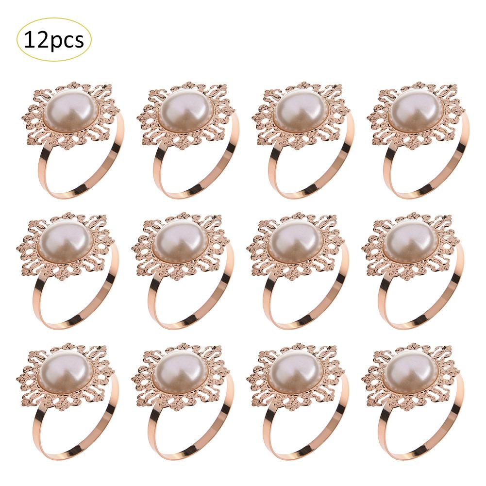 12Pc Servetringen Voor Wedding Diamond Servet Houder Cup Bloem Ornament Partij Banket Tafel Decoratie Accessoires Servet Gesp