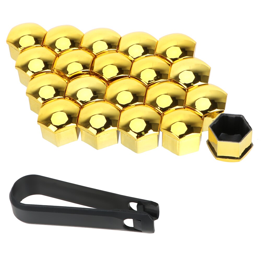 Leepee 20 peças de tampas de porca de roda de carro, parafusos, jantes, soquete especial, proteção para parafuso de eixo automóvel, 17mm, estilo do carro, decoração exterior