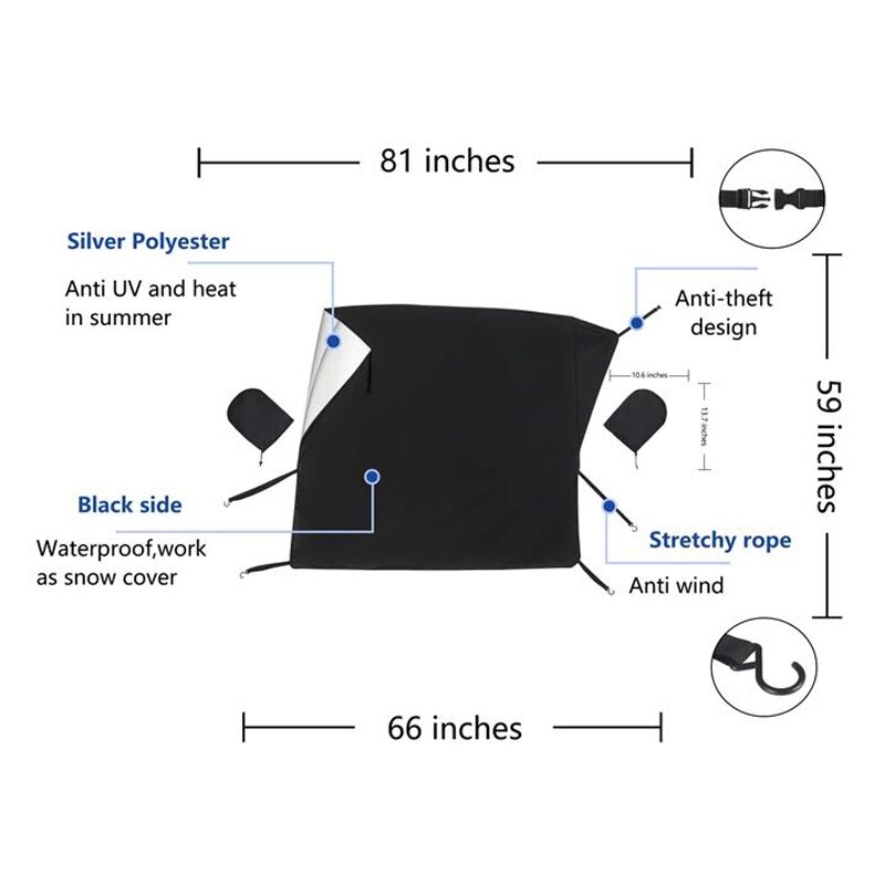 Winter Car Snow Shield Car Windshield Snow Cover Sun Shade Waterproof Protector Anti Snow Car Front Windscreen Cover