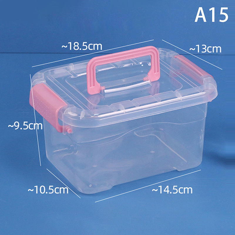 Kunststoff-Aufbewahrungsbox mit Deckel, tragbare transparente Organizer-Kasten für Kinderspielzeug, Studenten-Briefpapier-Behälter, Kosmetik-Sortierbox: Licht Gelb