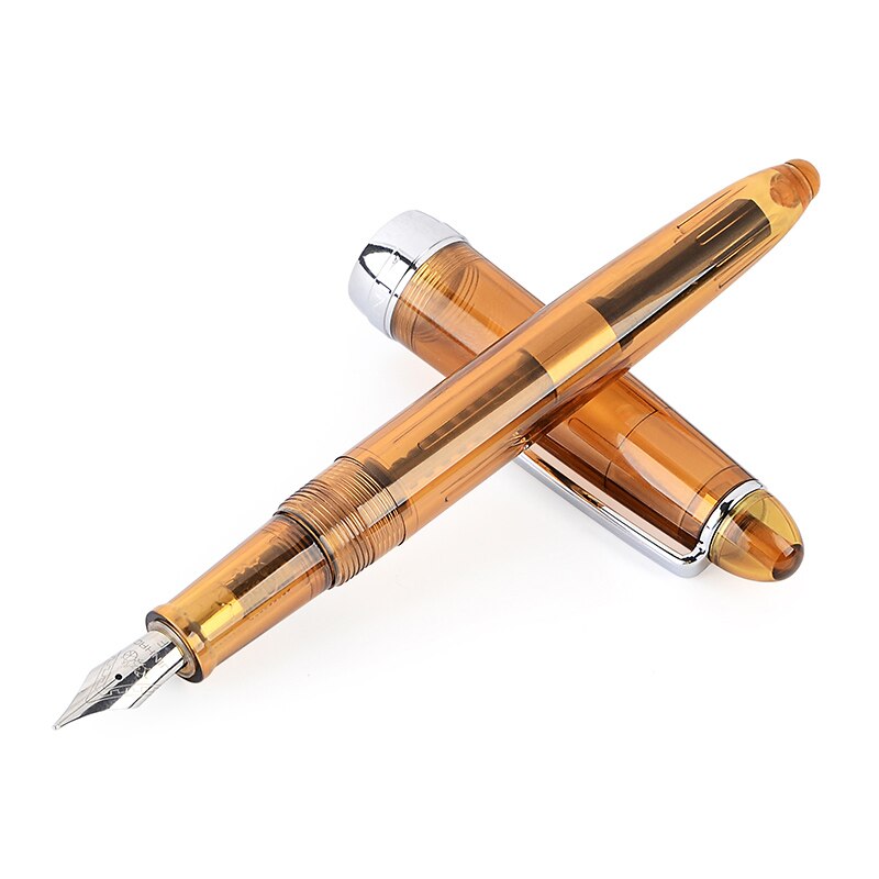 Jinhao 992 stylo plume en plastique Irautita spirale ronde transparente école étudiant bureau papeterie stylos à encre de: Clear Coffee