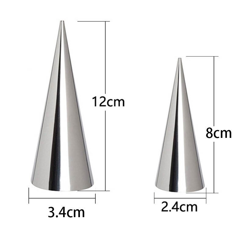 10Pcs Conical Tube Cone Roll Moulds Stainless Steel Spiral Croissants Molds Cream Horn Pastry Mold Cookie Dessert Kitchen Baking