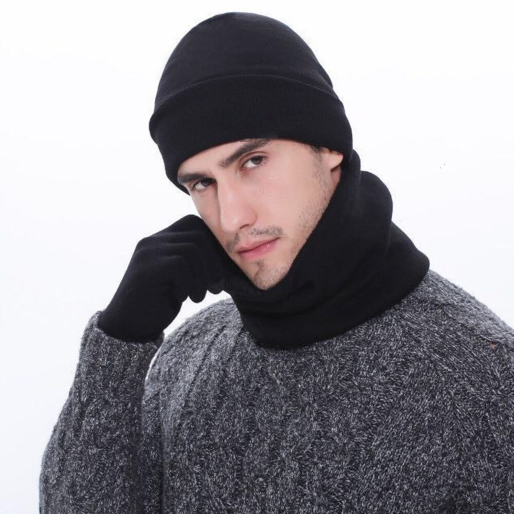 Conjuntos de bufanda gorro guantes para hombre, conjunto de gorro y bufanda de invierno, conjunto de bufanda suave y cómodo con forro polar para hombre y mujer