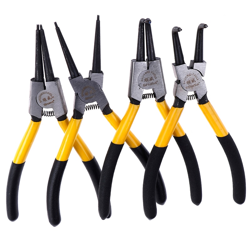 1pc 1m/ 7" snap rings puller Snap Ring Pliers Set Curved Straight Tip Circlip Combination Retaining Clip Mechanical Tools