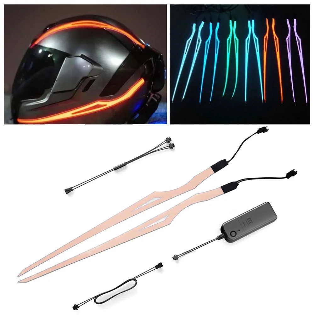 Illumina la striscia di avvertimento a portato per motocicletta con luci riflettenti multicolori Pellicola leggera Accessori per strisce per casco fai-da-te